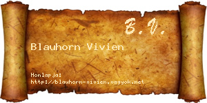 Blauhorn Vivien névjegykártya